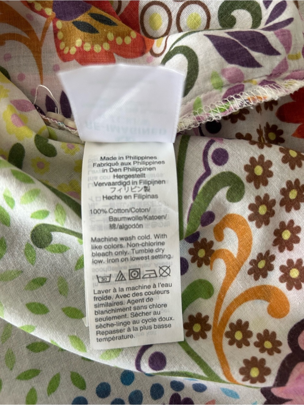 J. Crew Floral Button-Down Shirt in Pink, Green, Orange - Picture 4 of 7